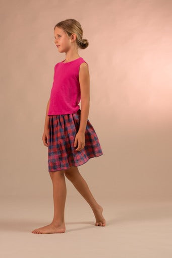 +LONGLIVETHEQUEEN+ wide skirt - bleached check | 4y