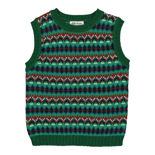 +hello Simone+ Débardeur Pablo | FAIR ISLE GREEN 6y