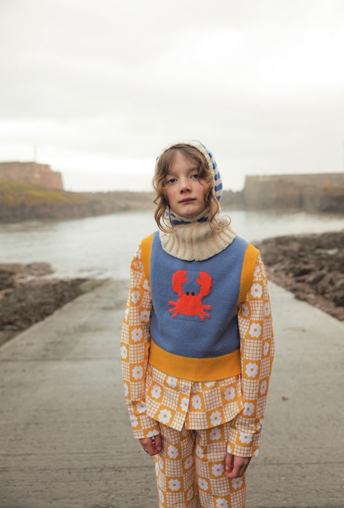 +FISH&KIDS+ CRAB KNIT GILLET