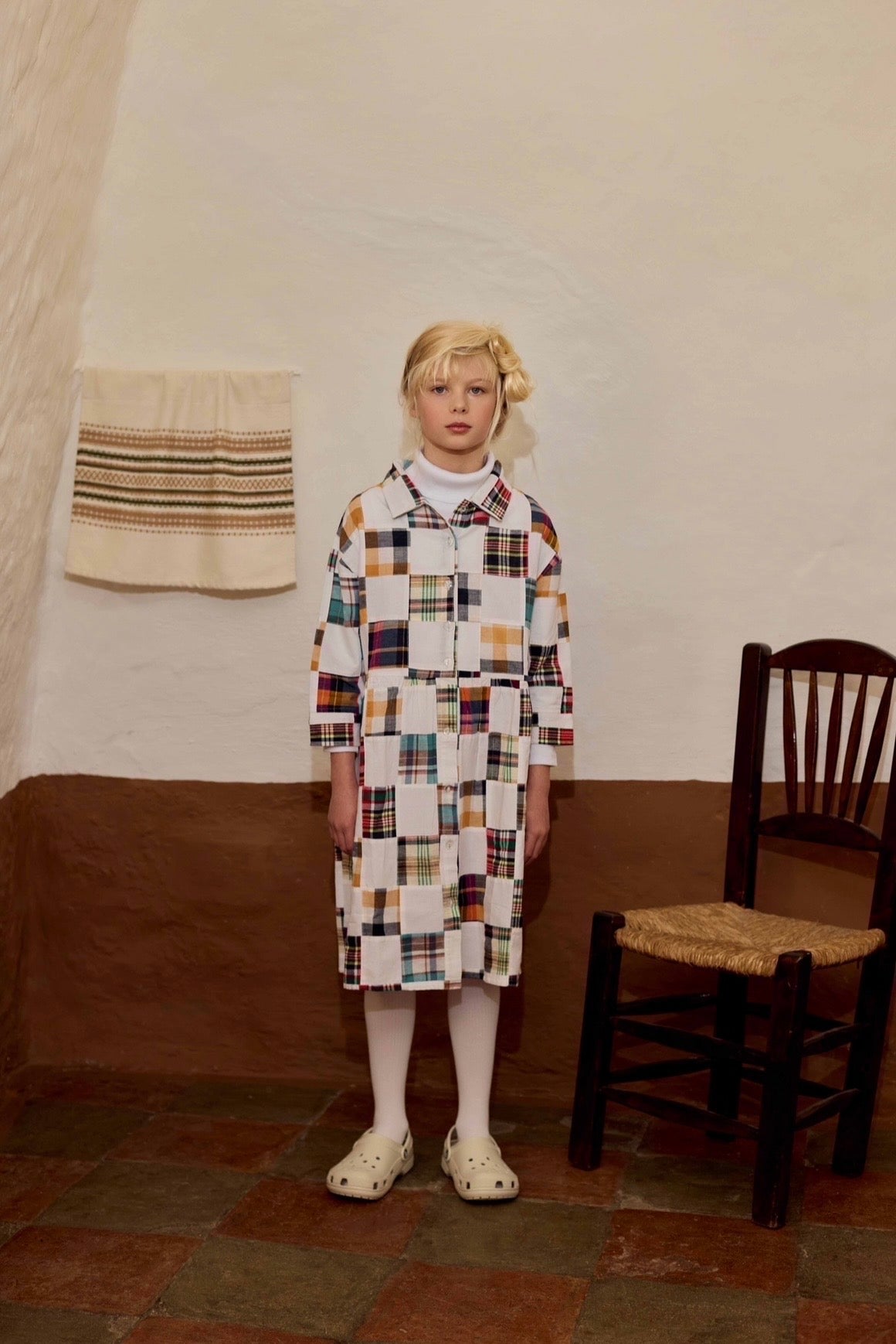 +FISH&KIDS+ PATCHWORK MIDI DRESS