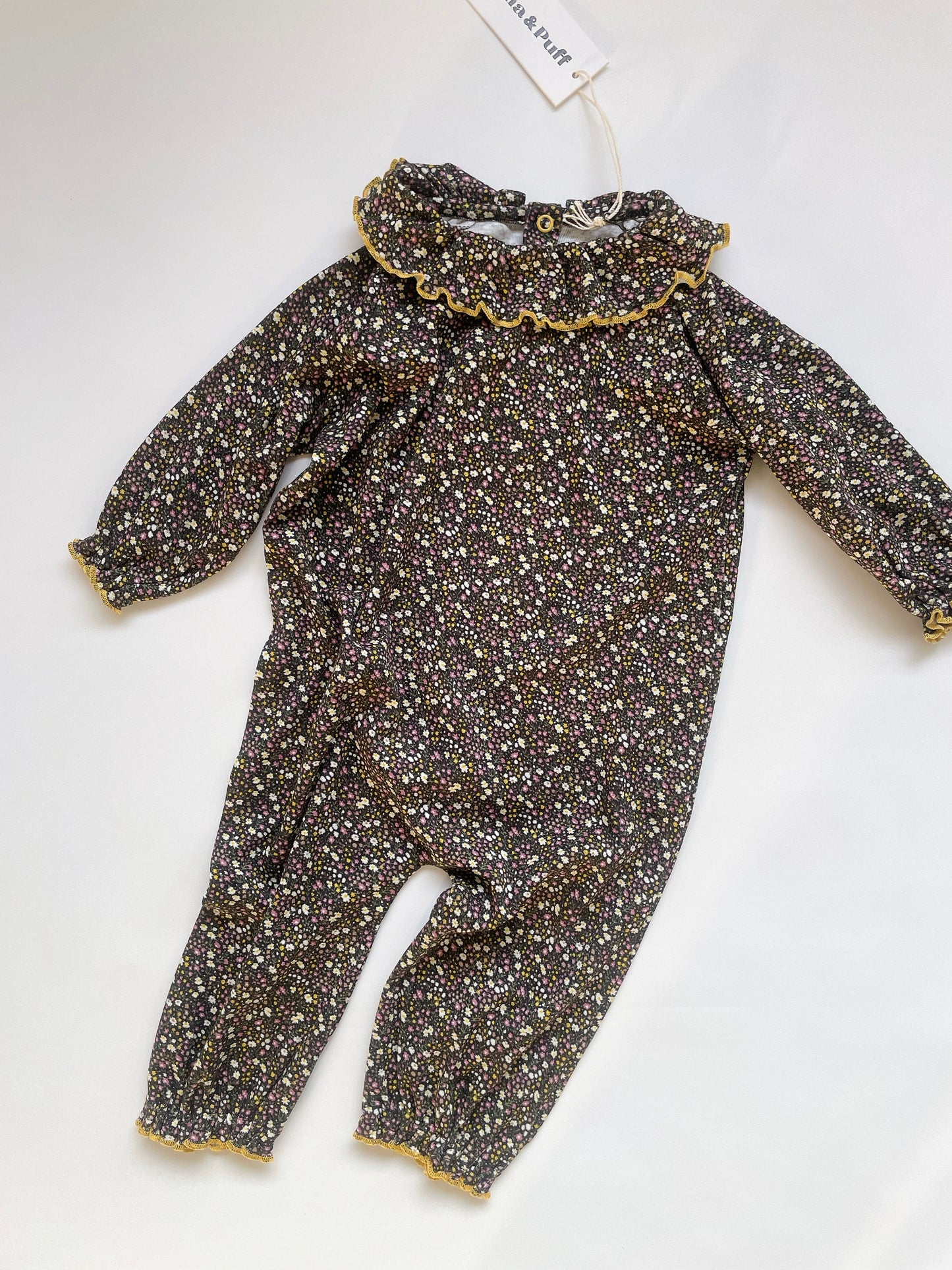 +Misha&Puff+ Pierrot onesie - Carbon Periwinkle Mini Floral