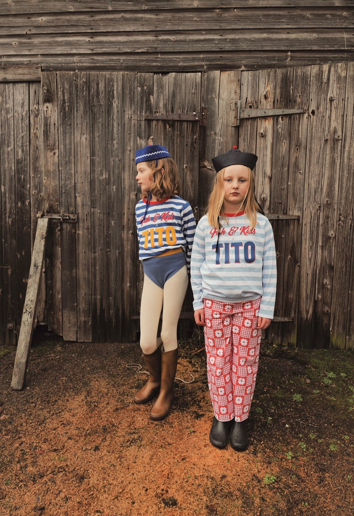 +FISH&KIDS+ RED FLOWERS RETRO PANTS