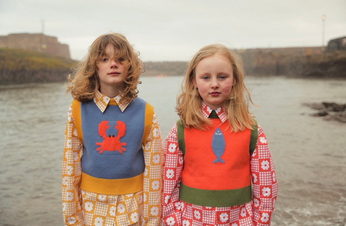 +FISH&KIDS+ CRAB KNIT GILLET