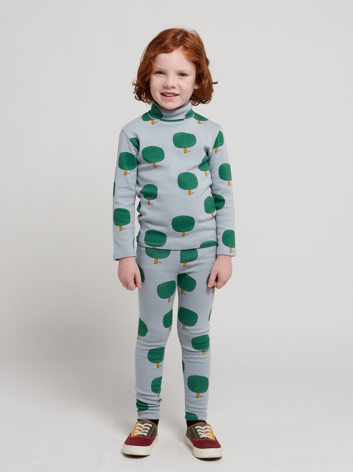 +Bobo Choses+ Green Tree all over turtle neck T-shirt