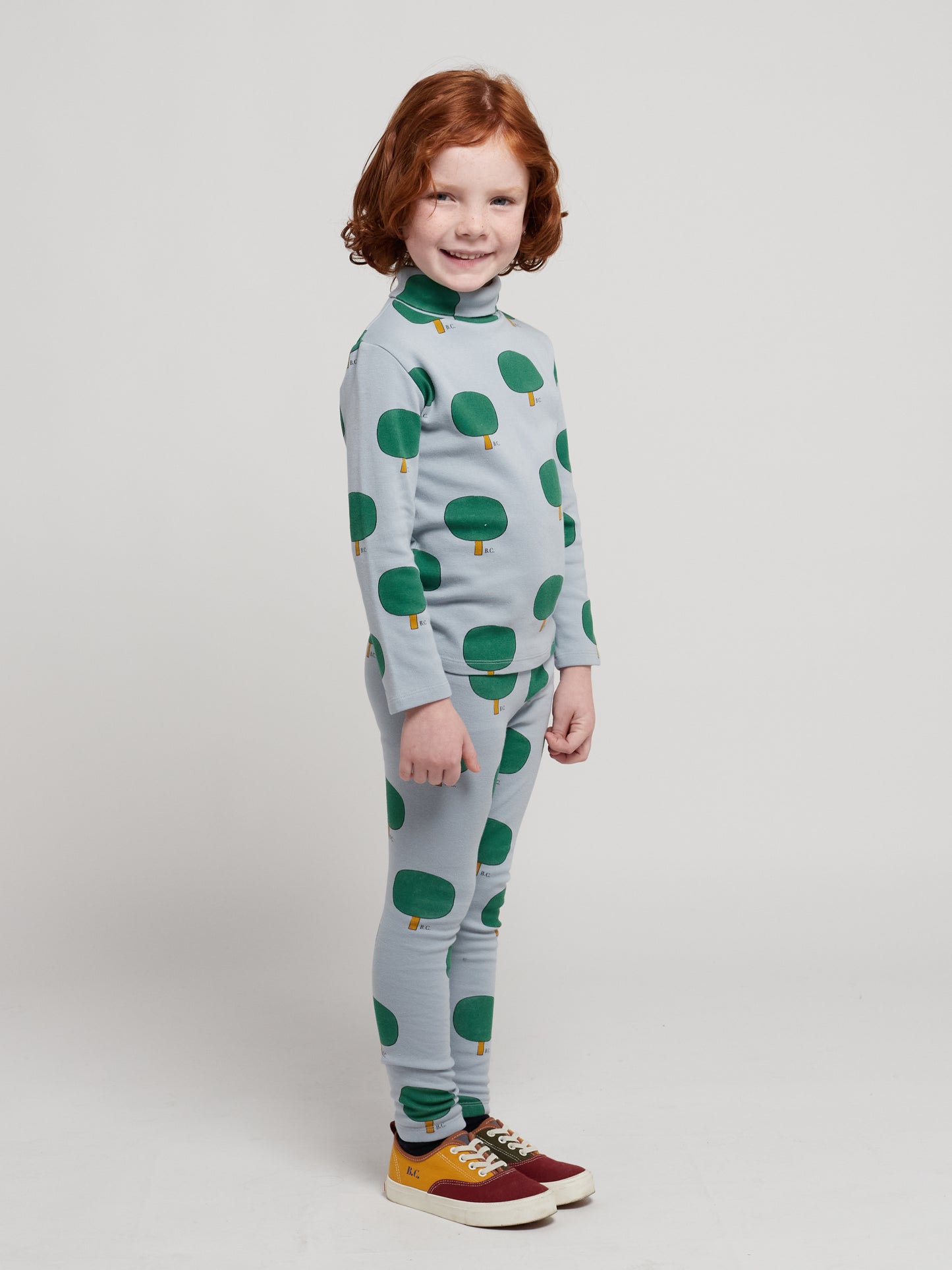 +Bobo Choses+ Green Tree all over turtle neck T-shirt