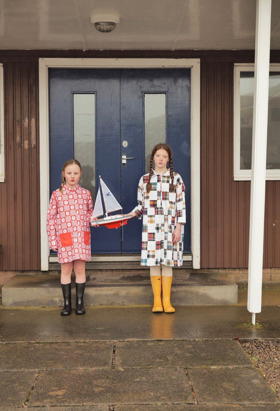+FISH&KIDS+ PATCHWORK MIDI DRESS