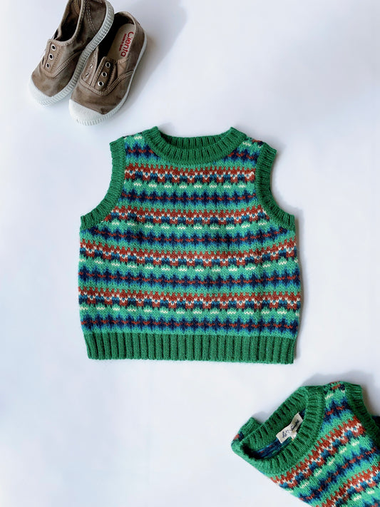 +hello Simone+ Débardeur Pablo | FAIR ISLE GREEN 6y
