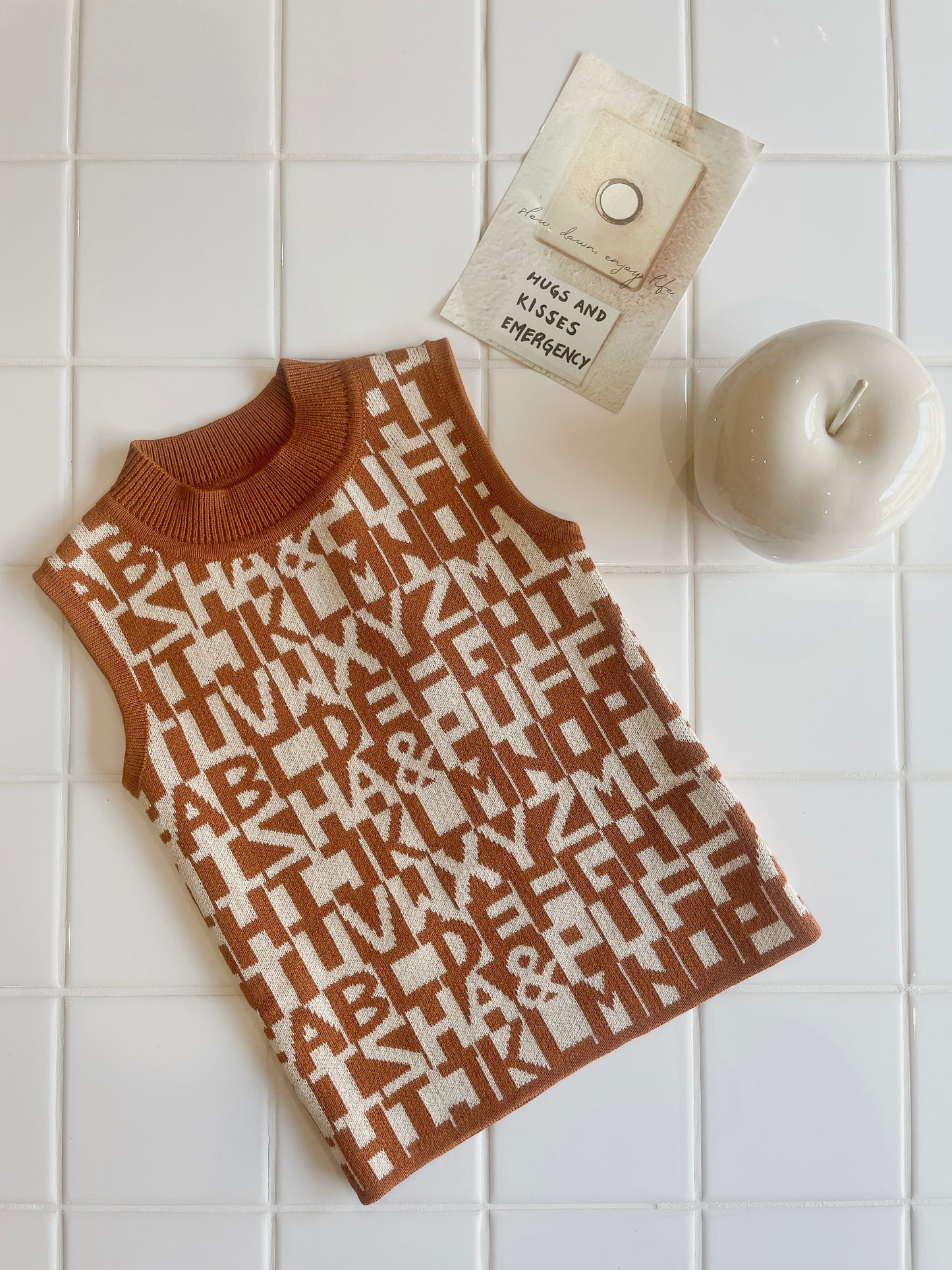 +Misha&Puff+ Mock Neck Shell - Acorn Alphabet