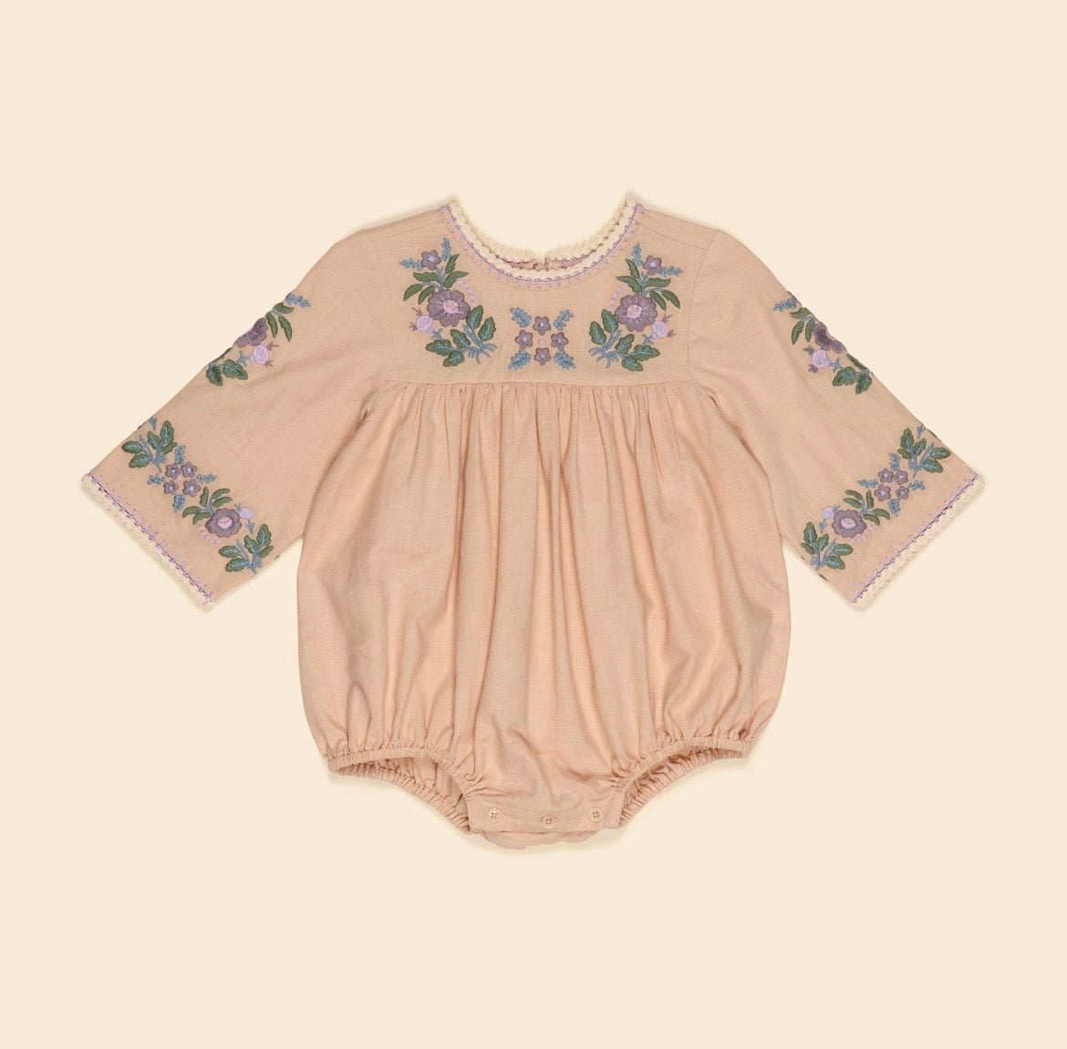 +Apolina+ BABY STEVIE LS ROMPER | DRIED ROSE