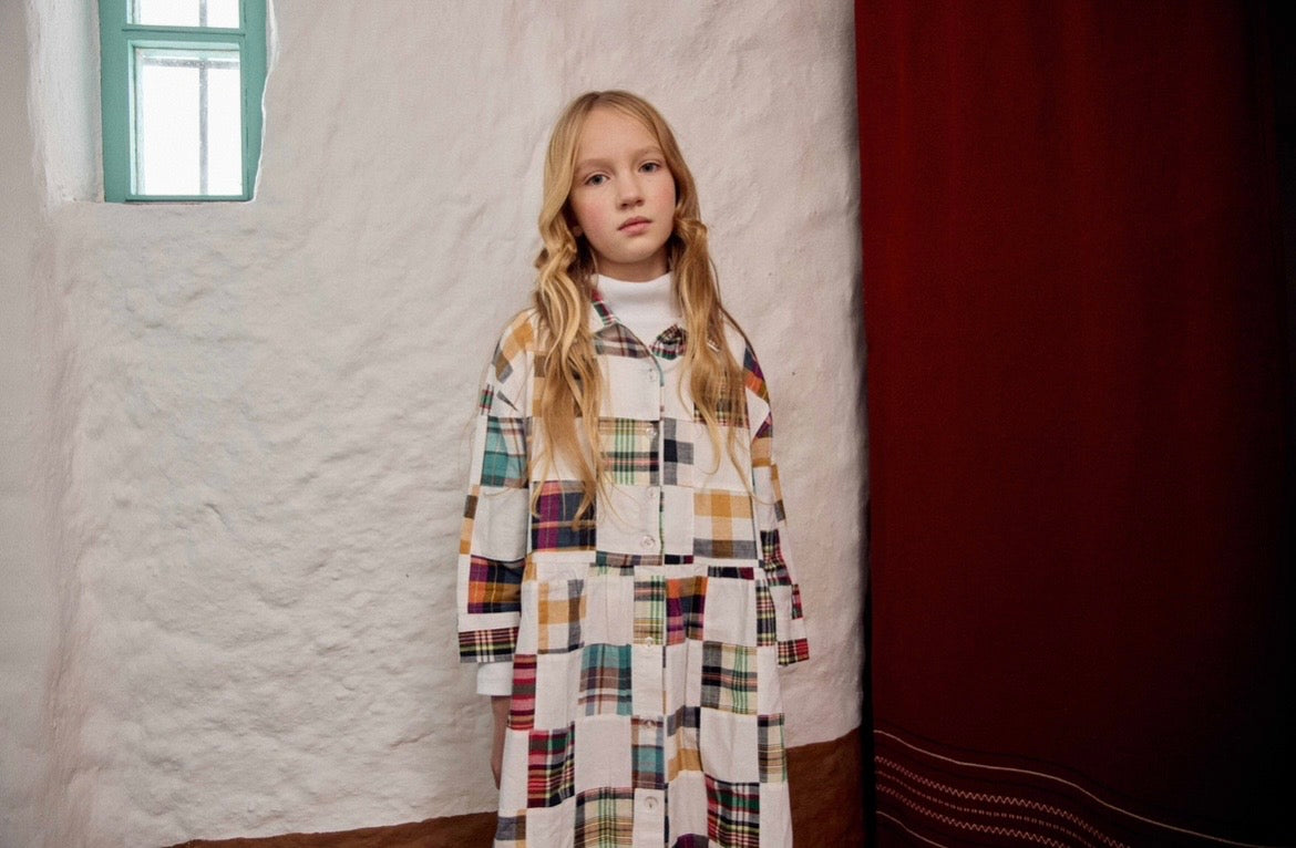 +FISH&KIDS+ PATCHWORK MIDI DRESS