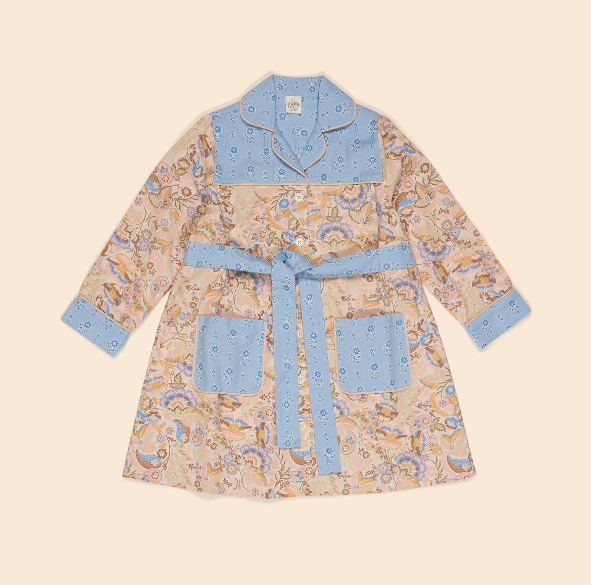 +Apolina+ ELVI SHIRTDRESS - WOODLAND CREAM/ BLUE MIST