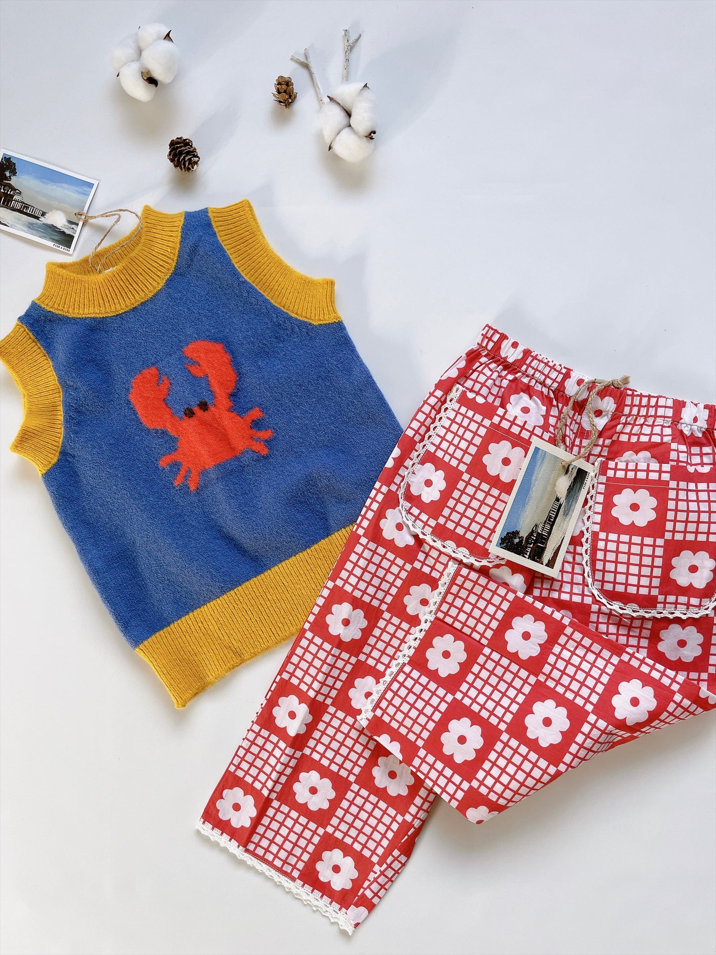 +FISH&KIDS+ CRAB KNIT GILLET