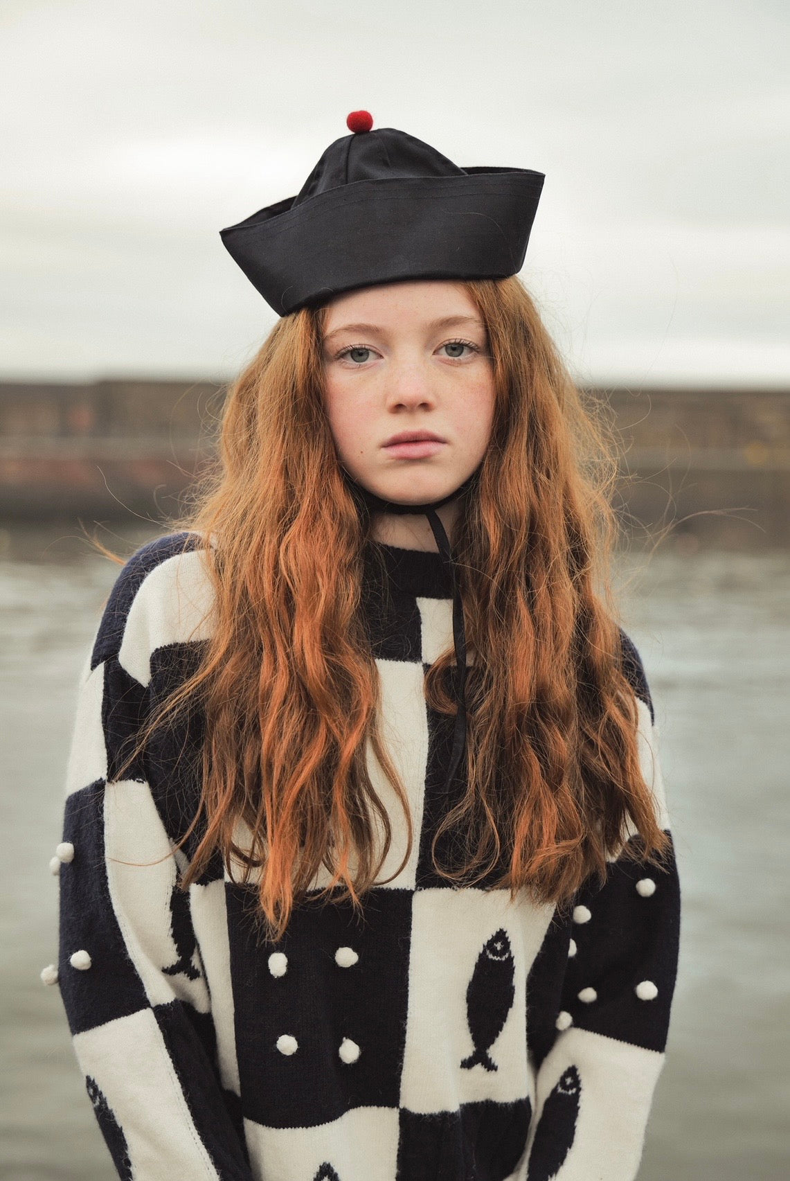 +FISH&KIDS+ FISH PATCHWORK KNIT