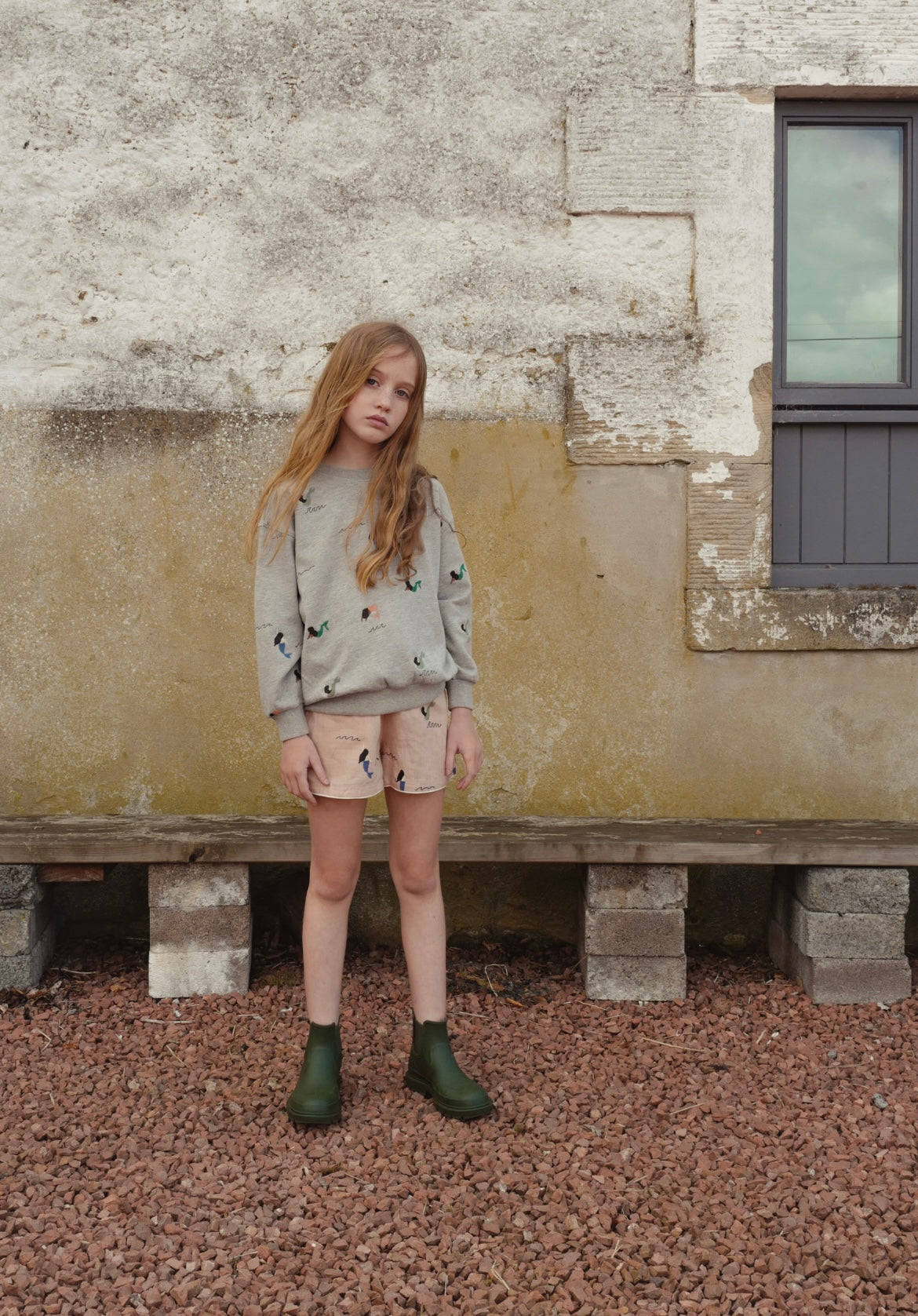 +FISH&KIDS+ ALLOVER EMBROIDERY MERMAID SWEATSHIRT