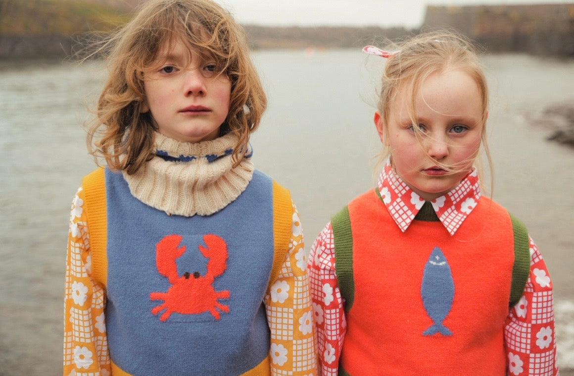 +FISH&KIDS+ CRAB KNIT GILLET