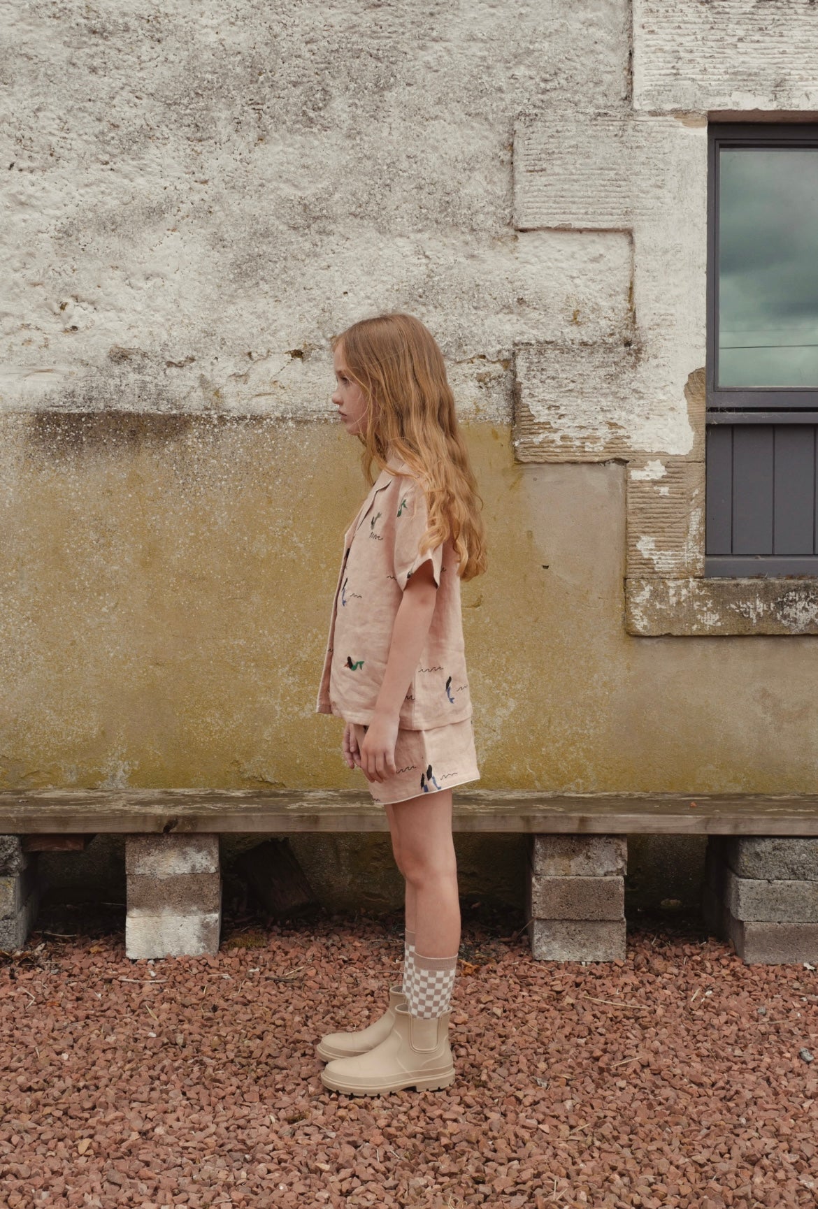 +FISH&KIDS+ ALLOVER EMBROIDERY MERMAID SHORTS