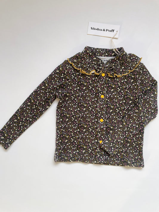 +Misha&Puff+ Rowan top - Carbon Periwinkle Mini Floral | 4y