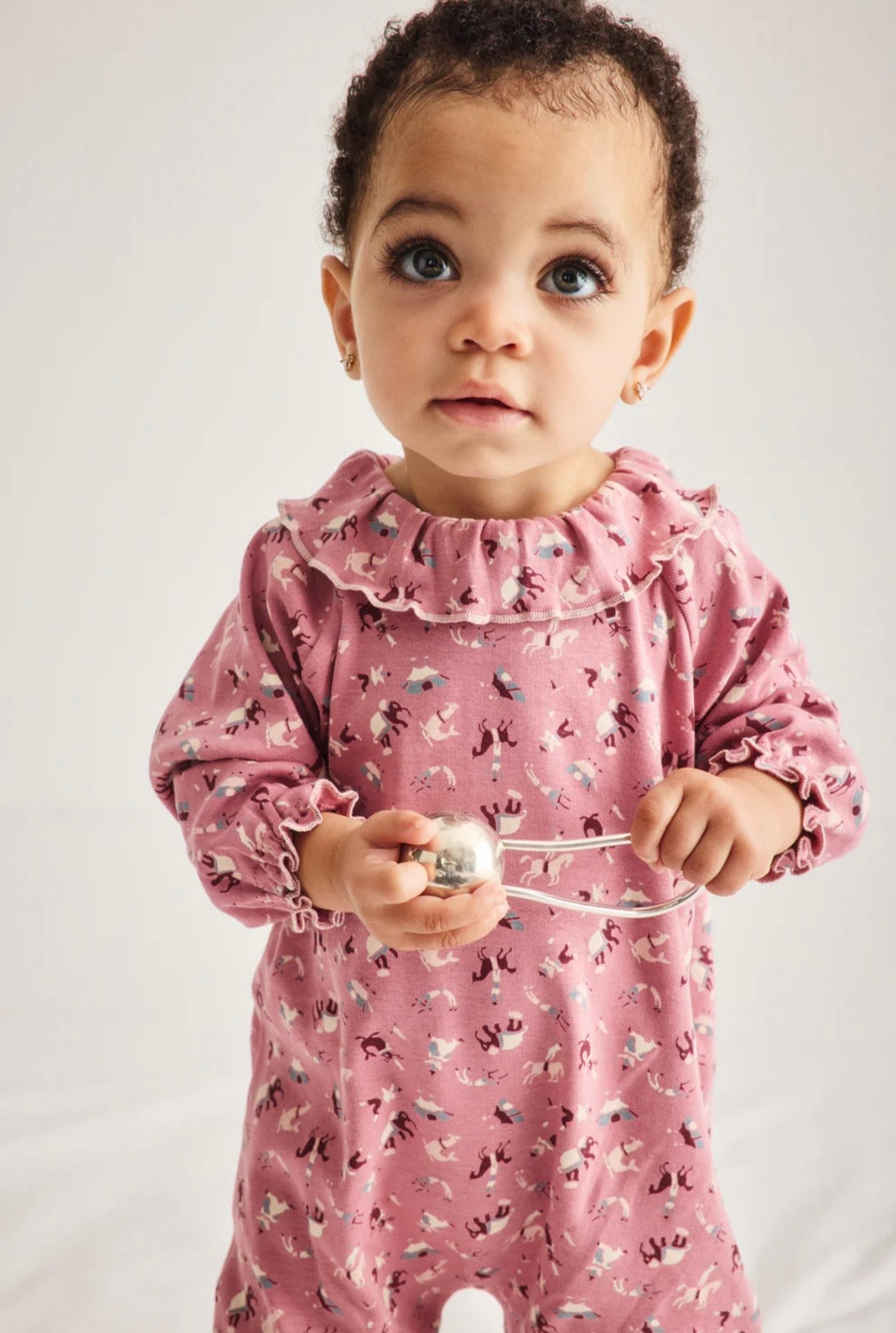 +Misha&Puff+ BABY PIERROT ONESIE | ANTIQUE ROSE CIRCUS