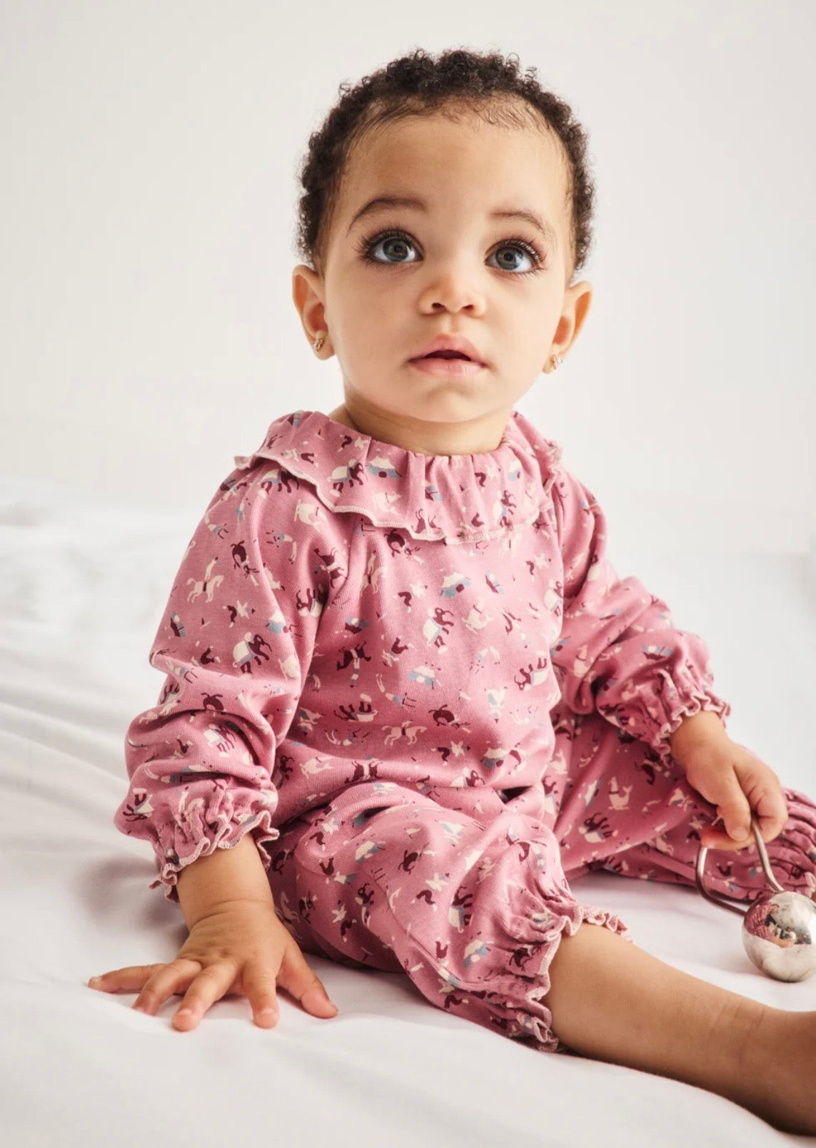 +Misha&Puff+ BABY PIERROT ONESIE | ANTIQUE ROSE CIRCUS