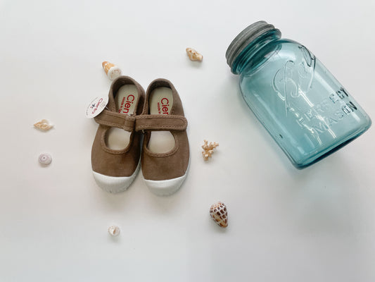 +Cienta+ Velcro one strap shoes - beige(むら染)