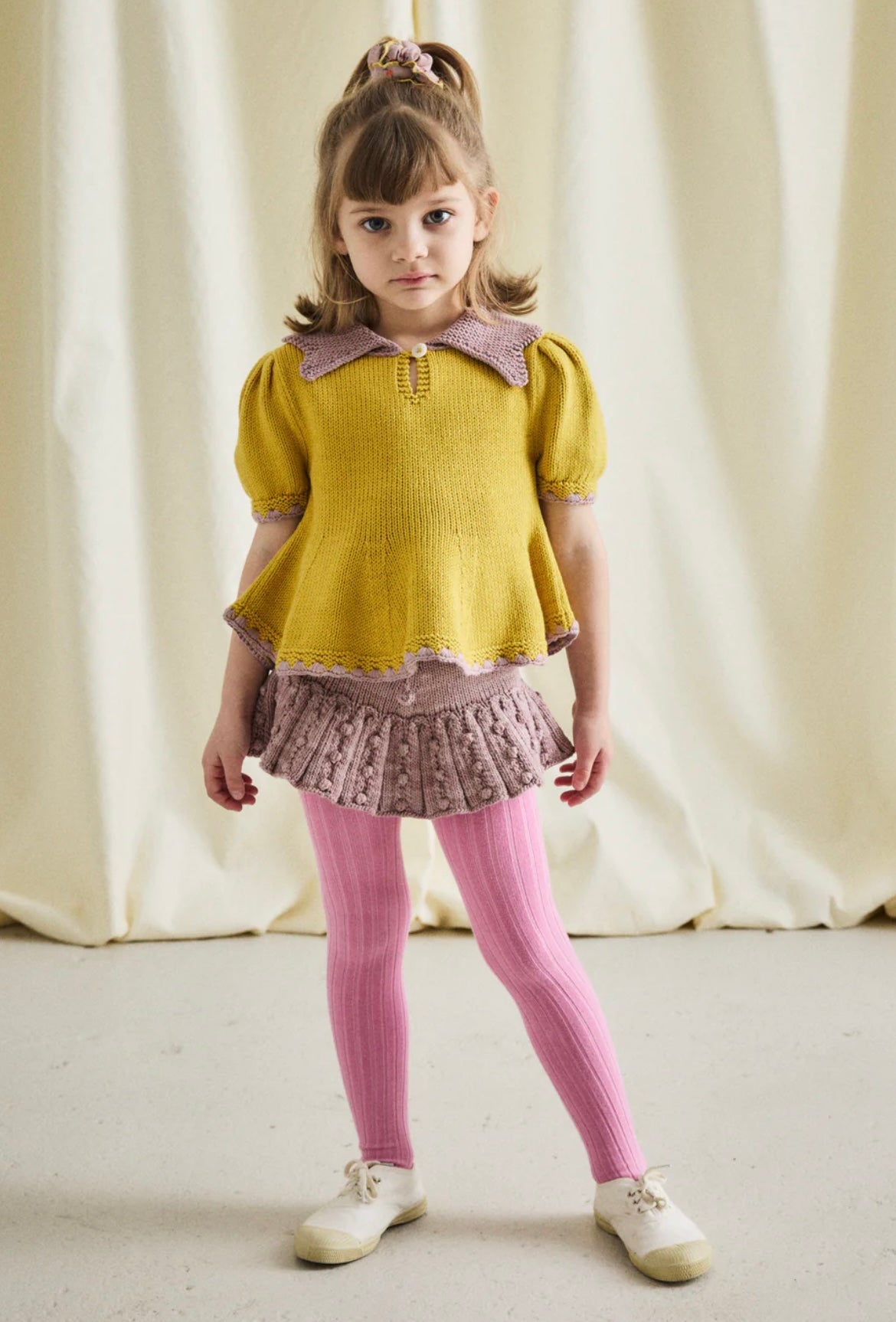 +Misha&Puff+ Eyelet Popcorn Skating pond skirt - Plum Petal