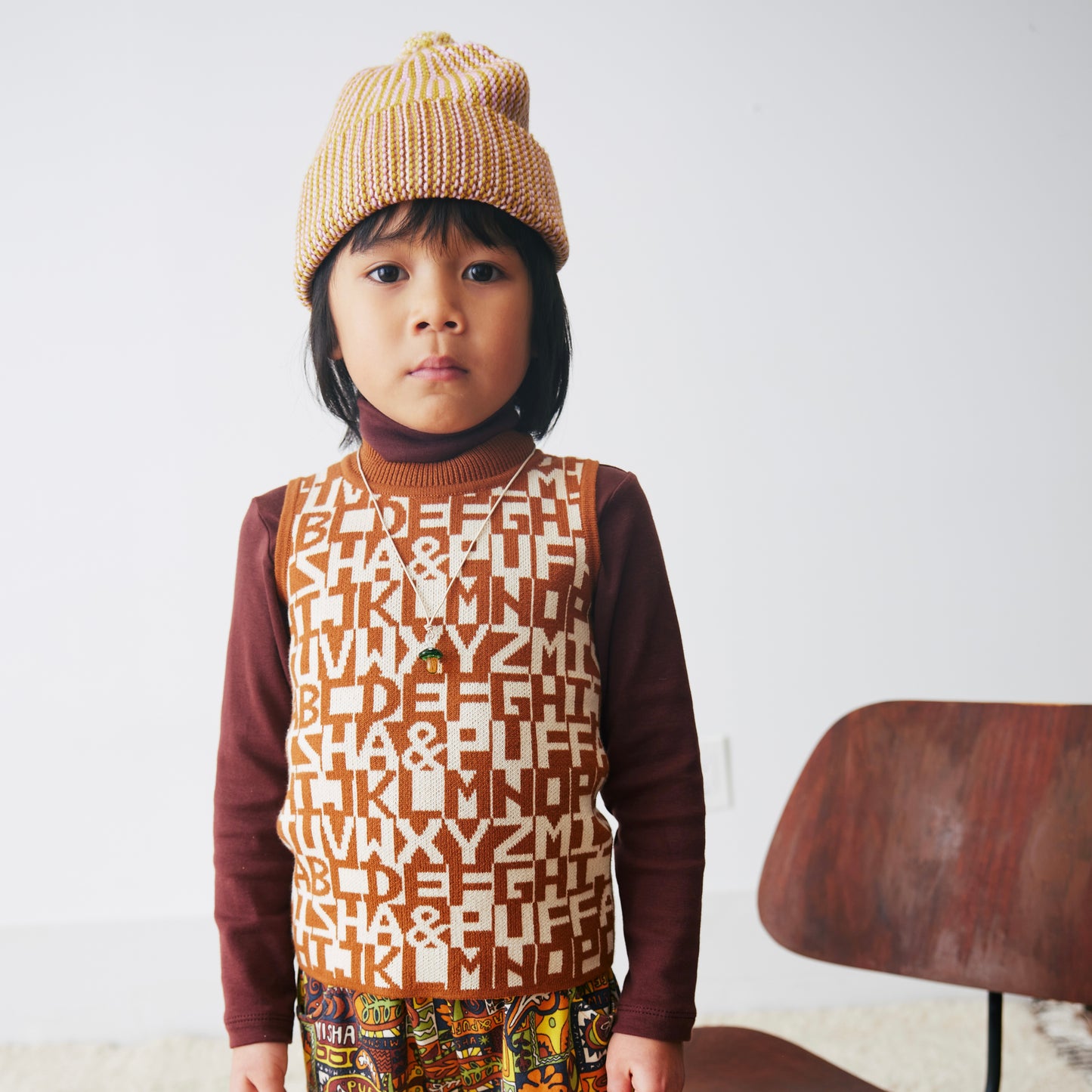 +Misha&Puff+ Mock Neck Shell - Acorn Alphabet