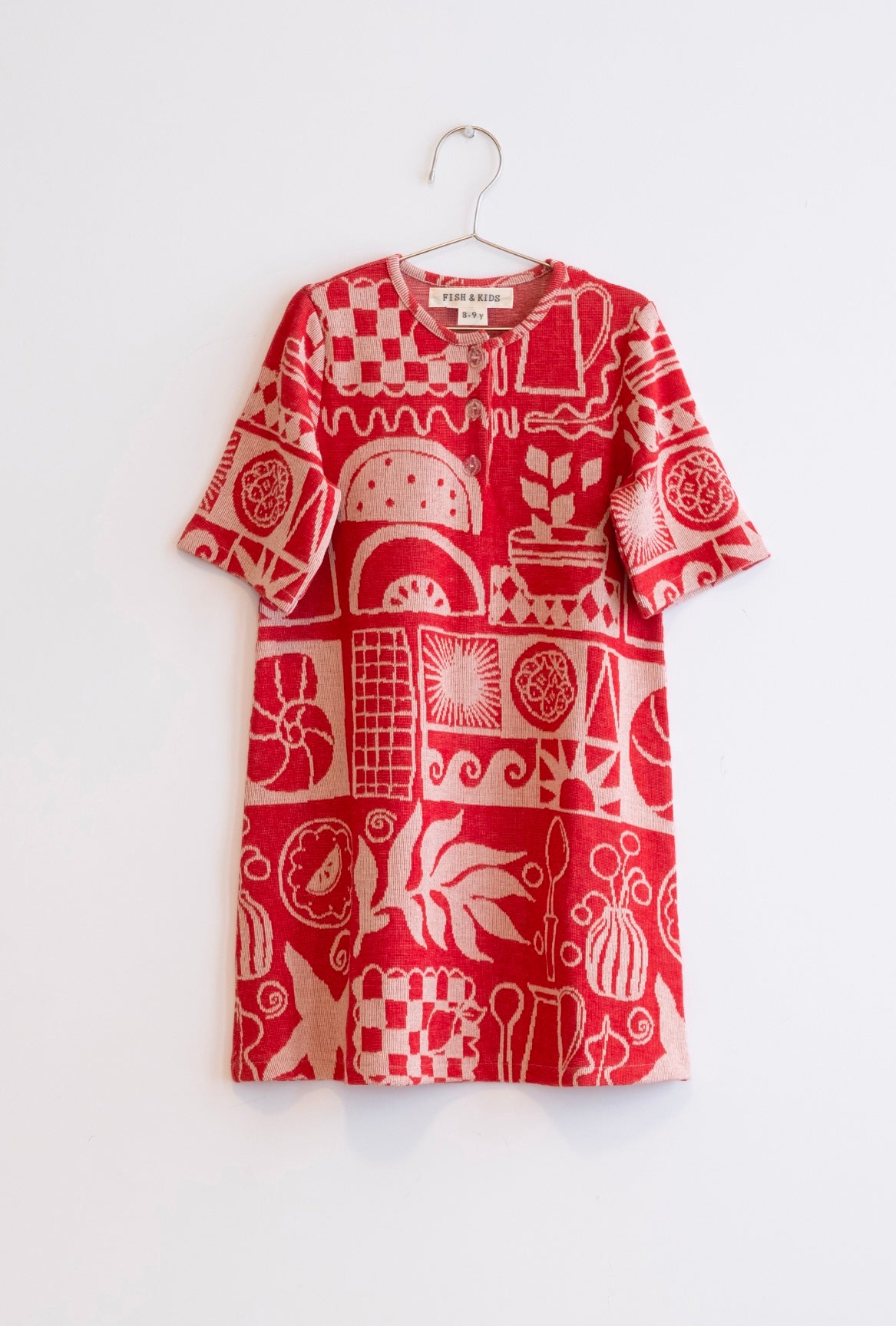 +FISH&KIDS+ Towel Dress - Red/White