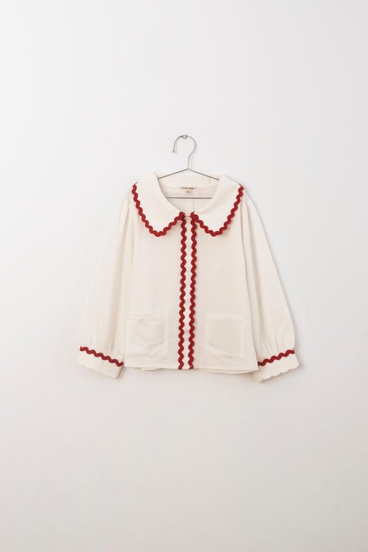 +FISH&KIDS+ BASIC BLOUSE WITH RED RIBBON