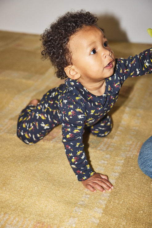 +Misha&Puff+ Baby Petit Collar Onesie - Ink Circus