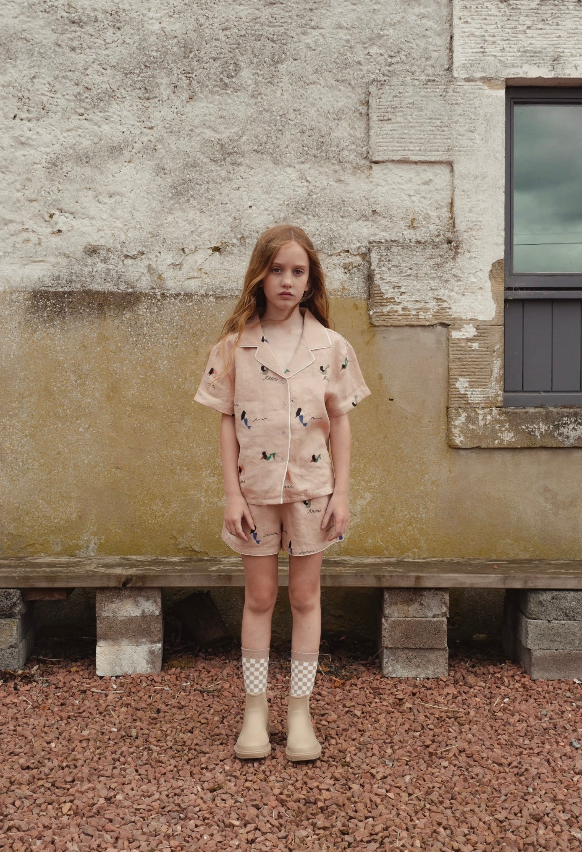 +FISH&KIDS+ ALLOVER EMBROIDERY MERMAID SHORTS