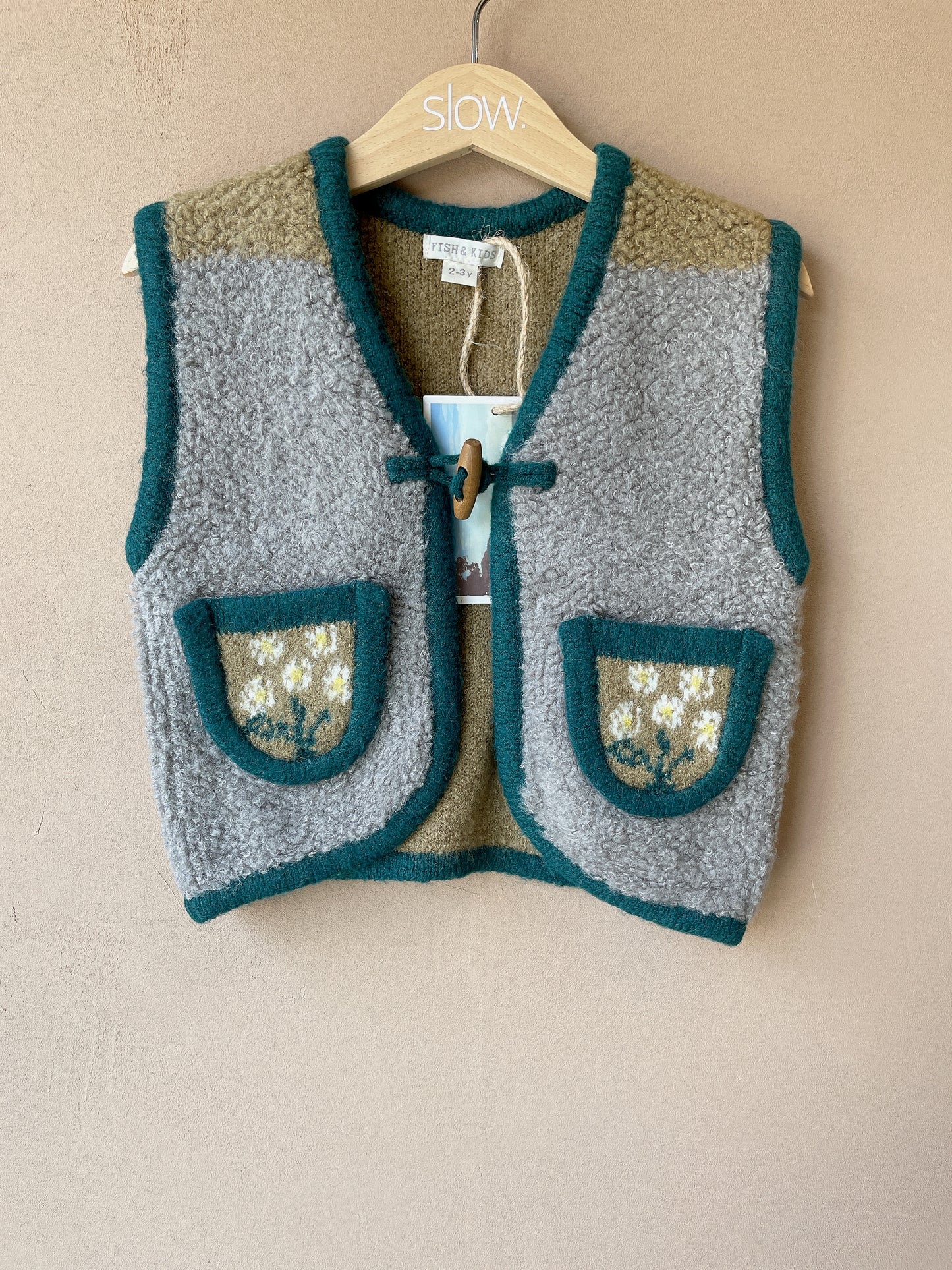 +FISH&KIDS+ FLOWERS POCKET GILET