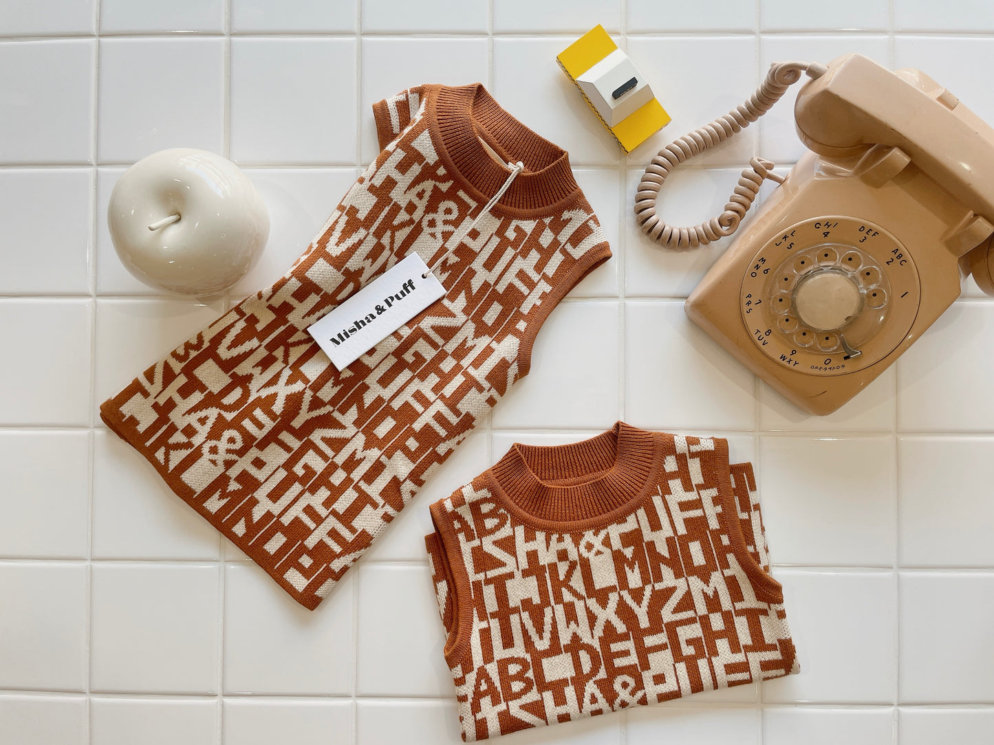 +Misha&Puff+ Mock Neck Shell - Acorn Alphabet