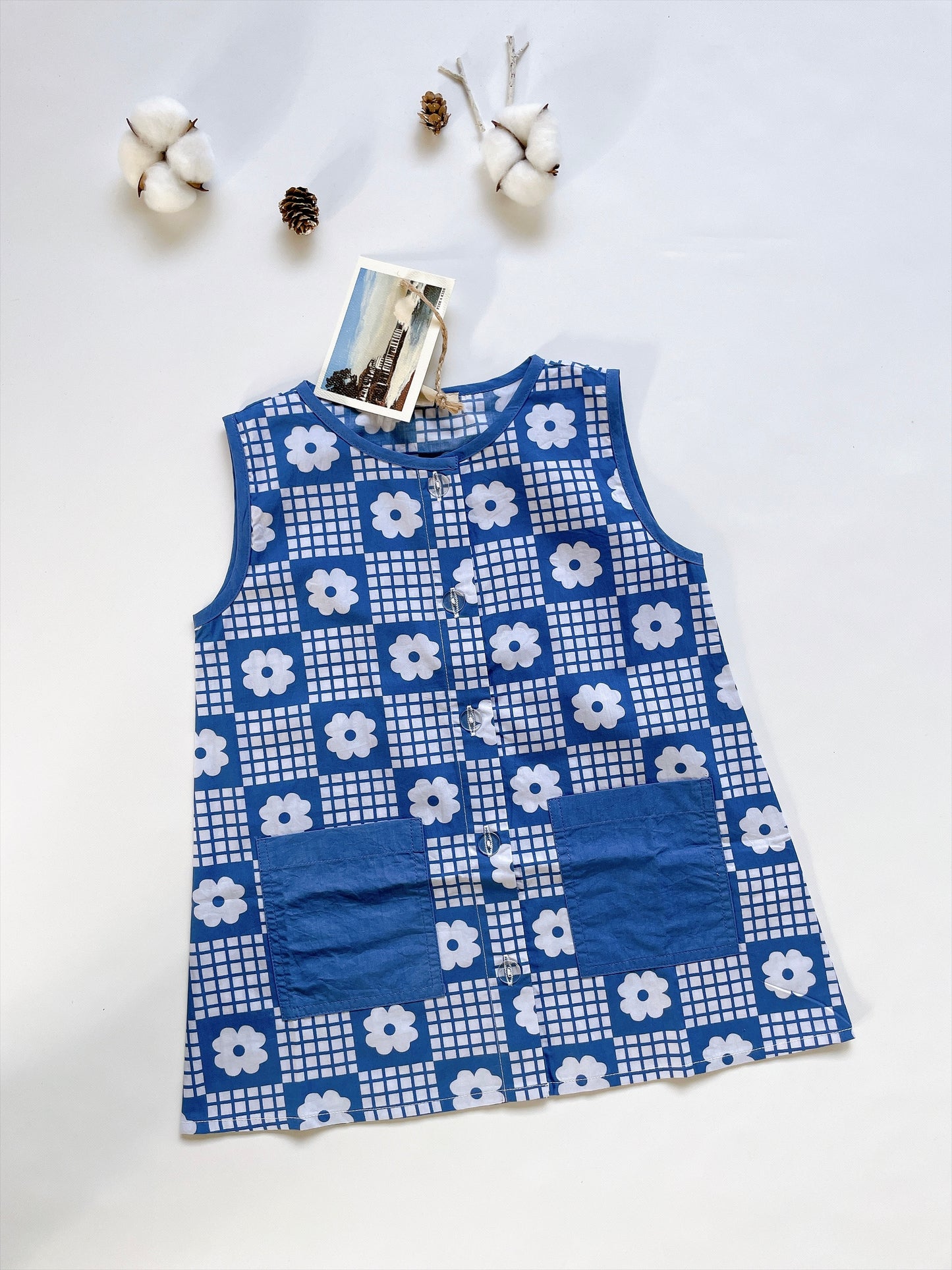 +FISH&KIDS+ NAVY FLOWERS RETRO DRESS