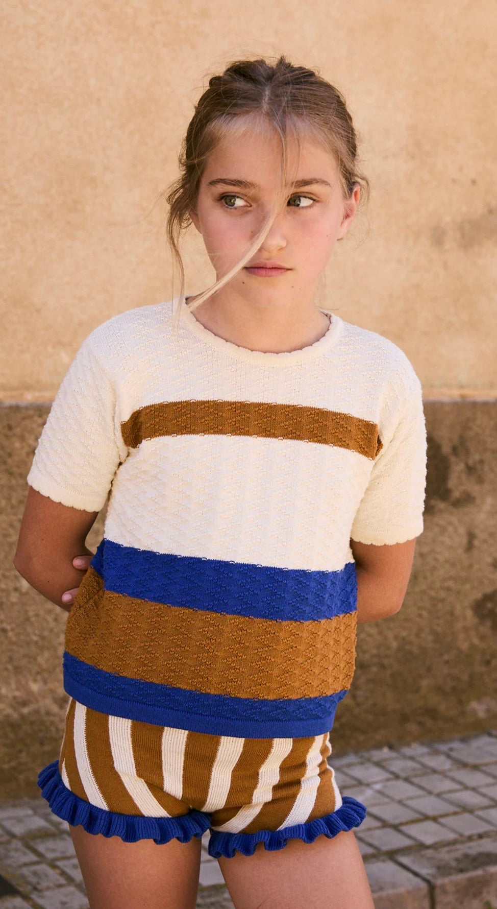 +Birinit Petit+ Caramel jacquard knit bloomer