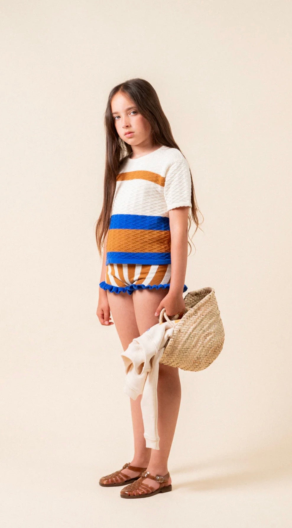 +Birinit Petit+ Caramel jacquard knit bloomer