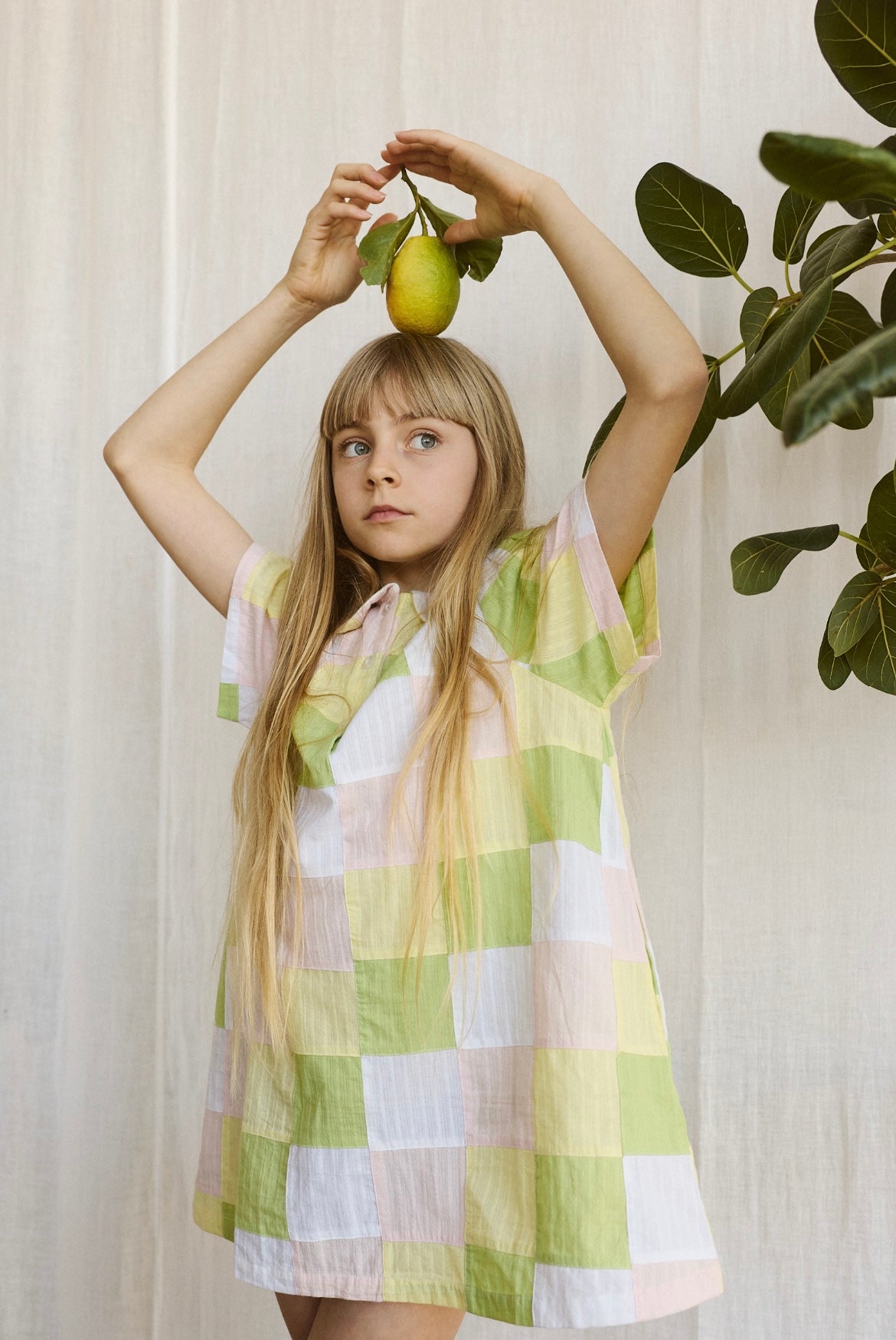 +FISH&KIDS+ PASTEL PATCHWORK DRESS