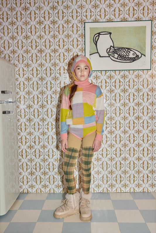 +FISH&KIDS+ PATCHWORK PASTEL BALACLABA