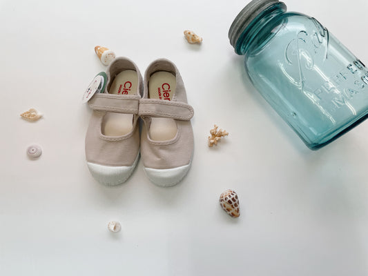+Cienta+ Velcro one strap shoes - perla/gris2010