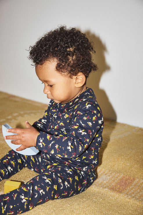 +Misha&Puff+ Baby Petit Collar Onesie - Ink Circus