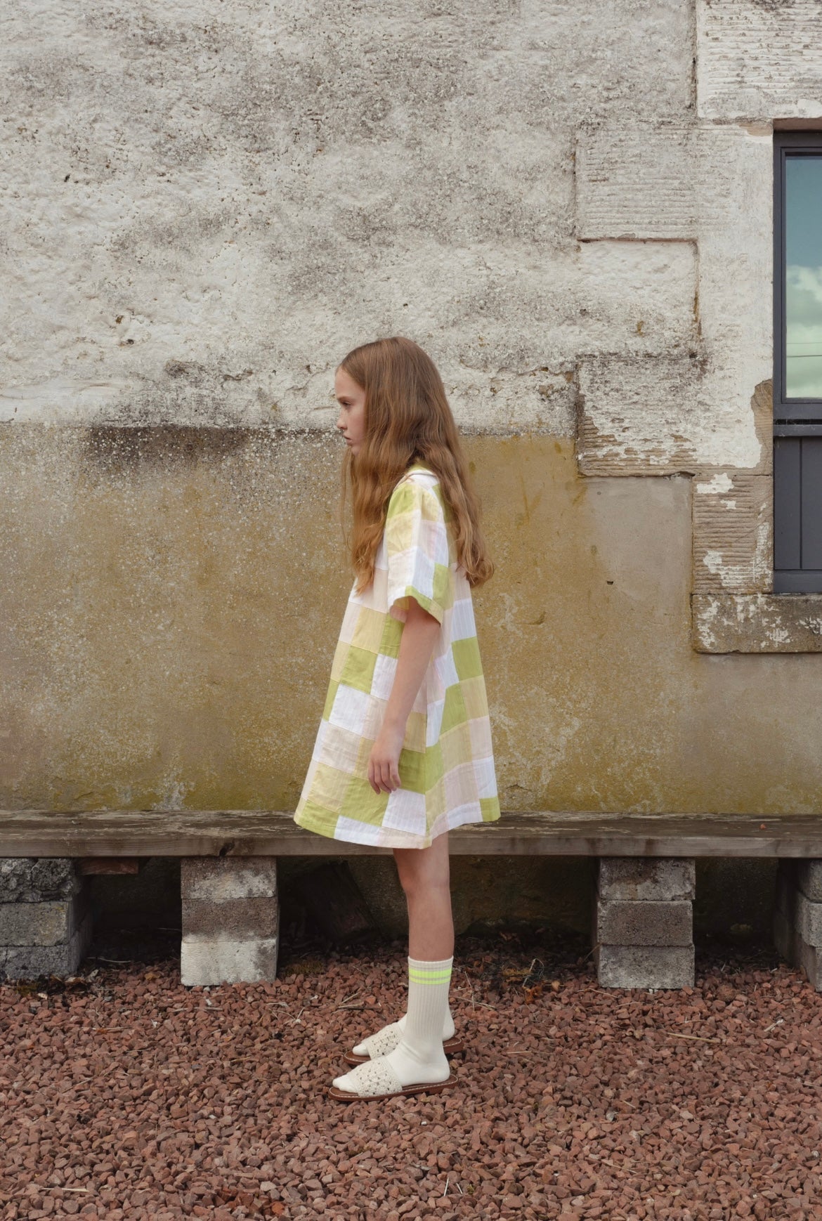 +FISH&KIDS+ PASTEL PATCHWORK DRESS
