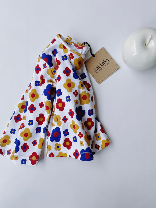 +Kalinka+ Flower Blouse - Natural/Blue