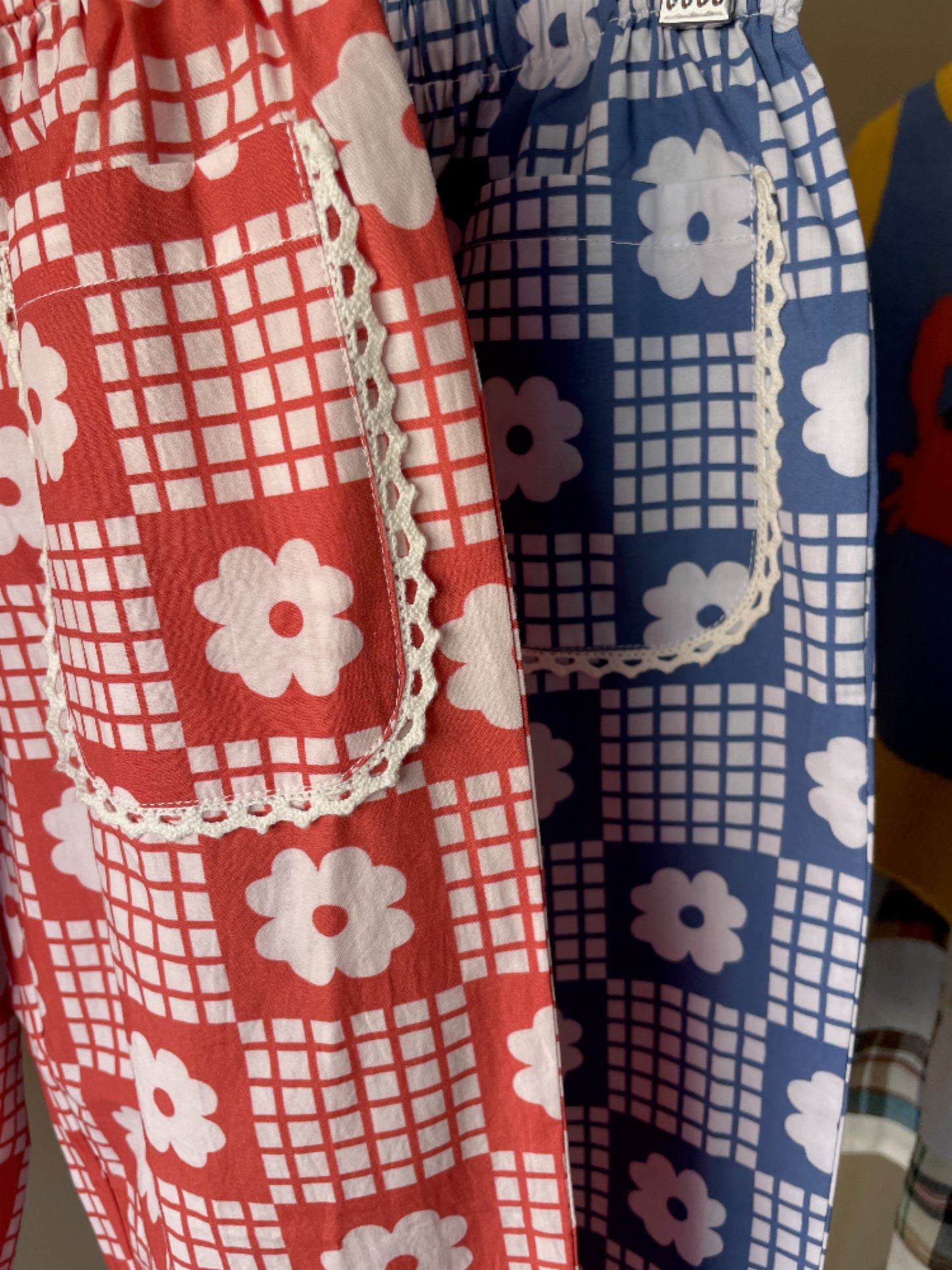 +FISH&KIDS+ NAVY FLOWERS RETRO PANTS
