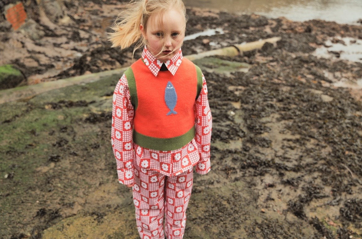 +FISH&KIDS+ FISH KNIT GILLET