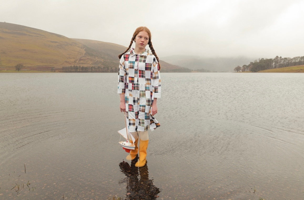 +FISH&KIDS+ PATCHWORK MIDI DRESS