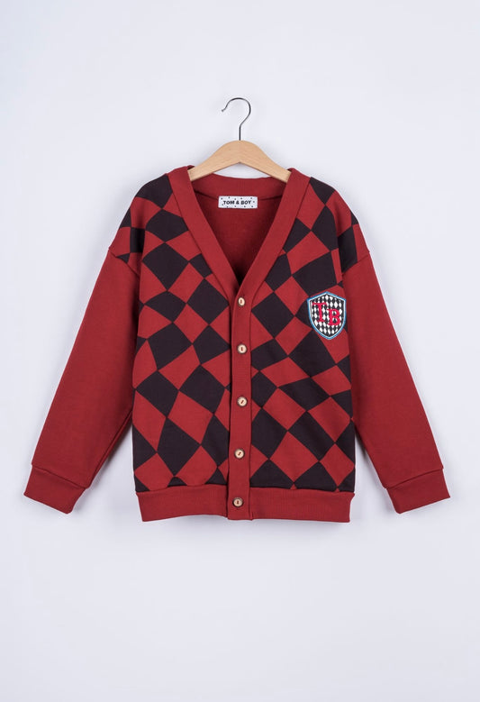 +Tom & Boy+ UNIQUE CHECKER BOARD CARDIGAN