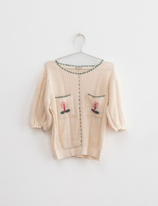 +FISH&KIDS+ Knit Embroidered Top