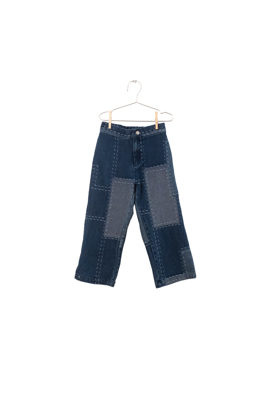 +FISH&KIDS+ DENIM PATCHWORK PANTS