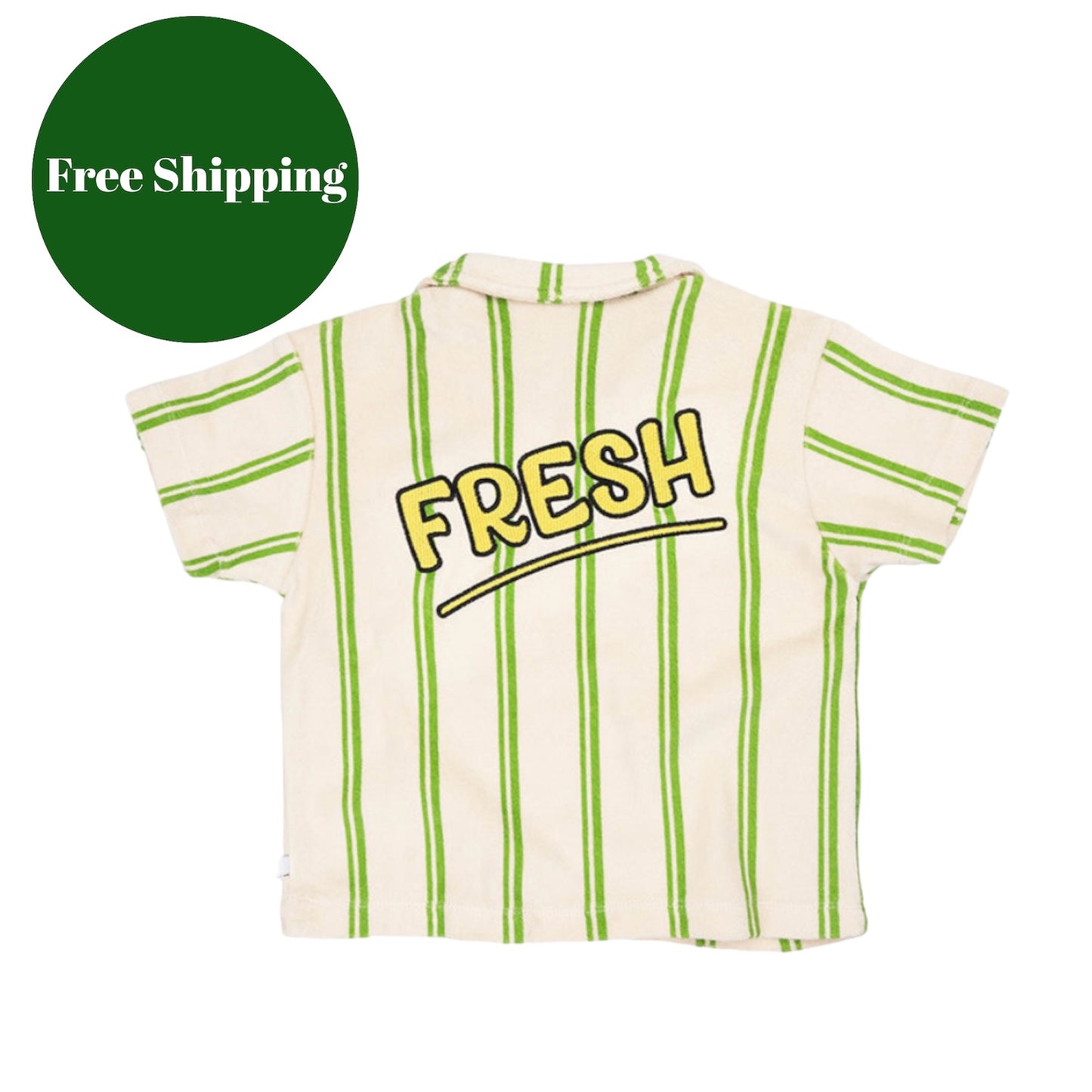 +CARLIJNQ+ Stripes green loose fit polo with embroidery
