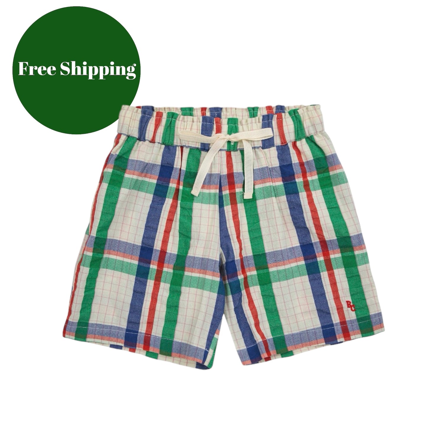 +Bobo Choses+ Madras Checks Woven Bermuda Shorts