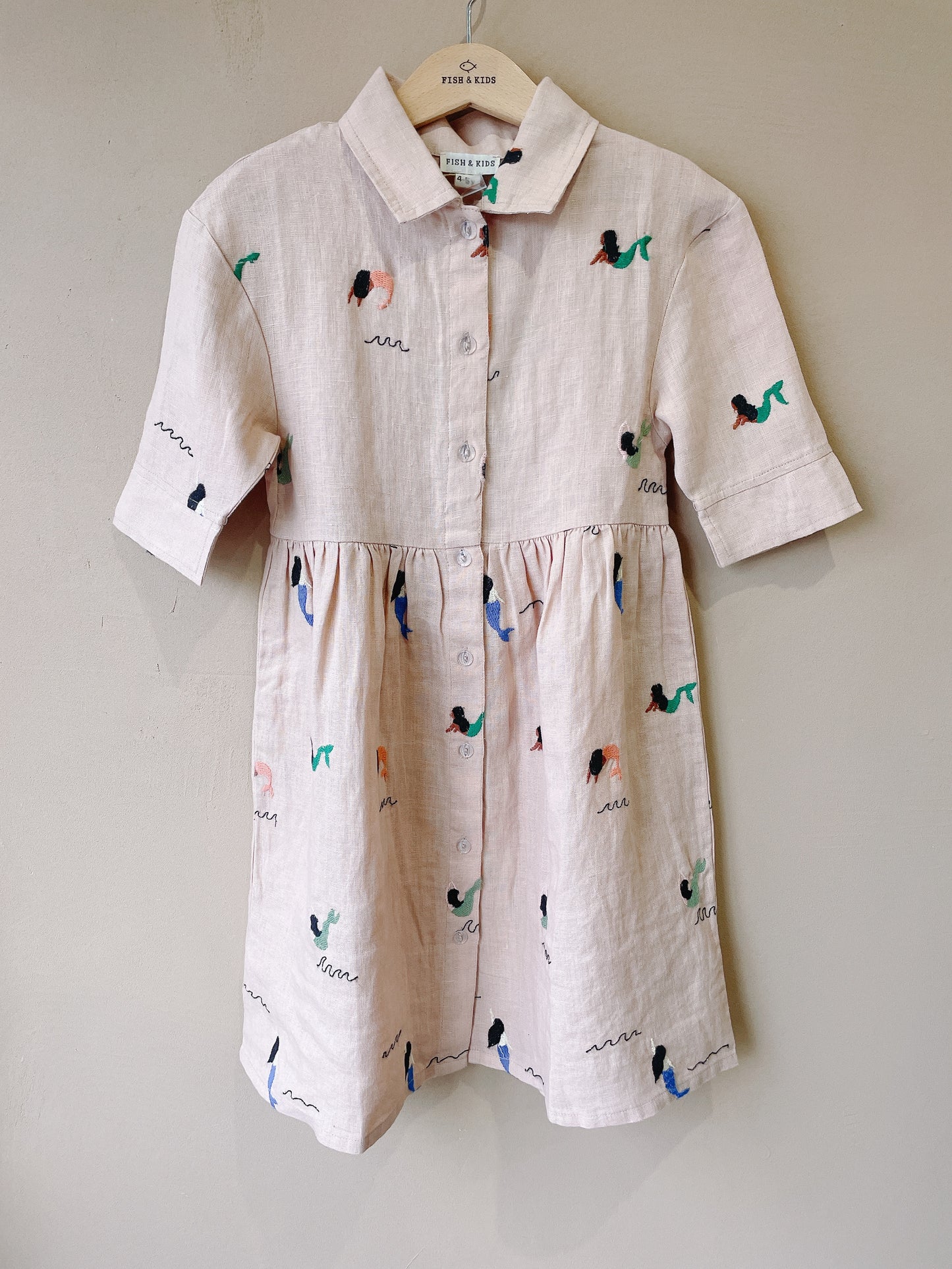 +FISH&KIDS+ ALLOVER EMBROIDERY MERMAID DRESS